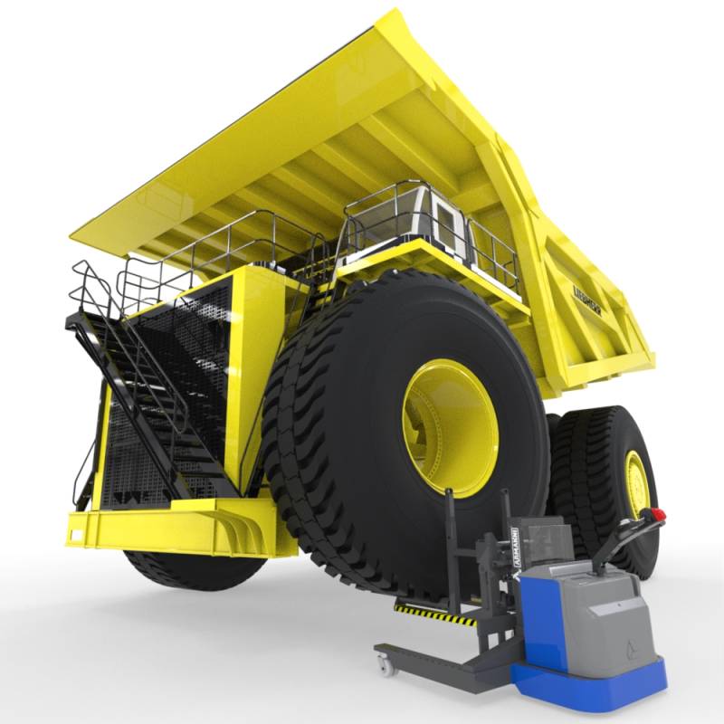 Sollevatore 4VIE per montaggio pneumatici mezzi pesanti