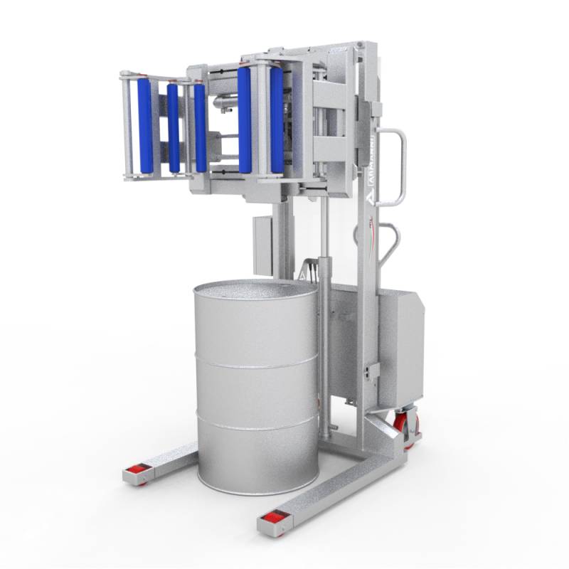 Beta 12V evo Inox - Stoccatore con pinza laterale per svuotamento fusti