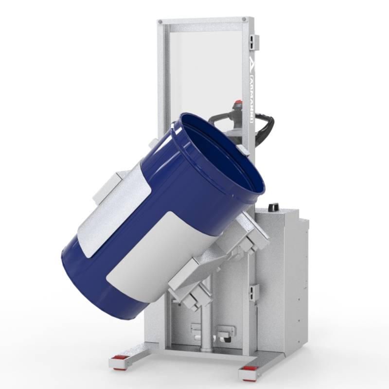 Delta E PRL-F Inox - Stoccatore con pinza per svuotamento laterale di fusti