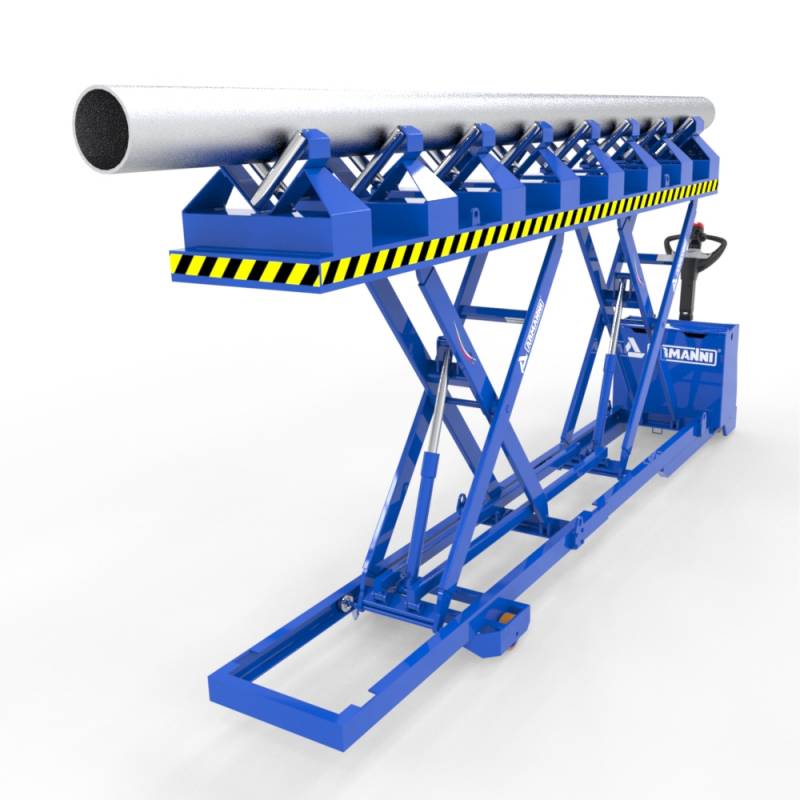 Tavole elevatrici con trazione TEM AC-evo per tubi e profili